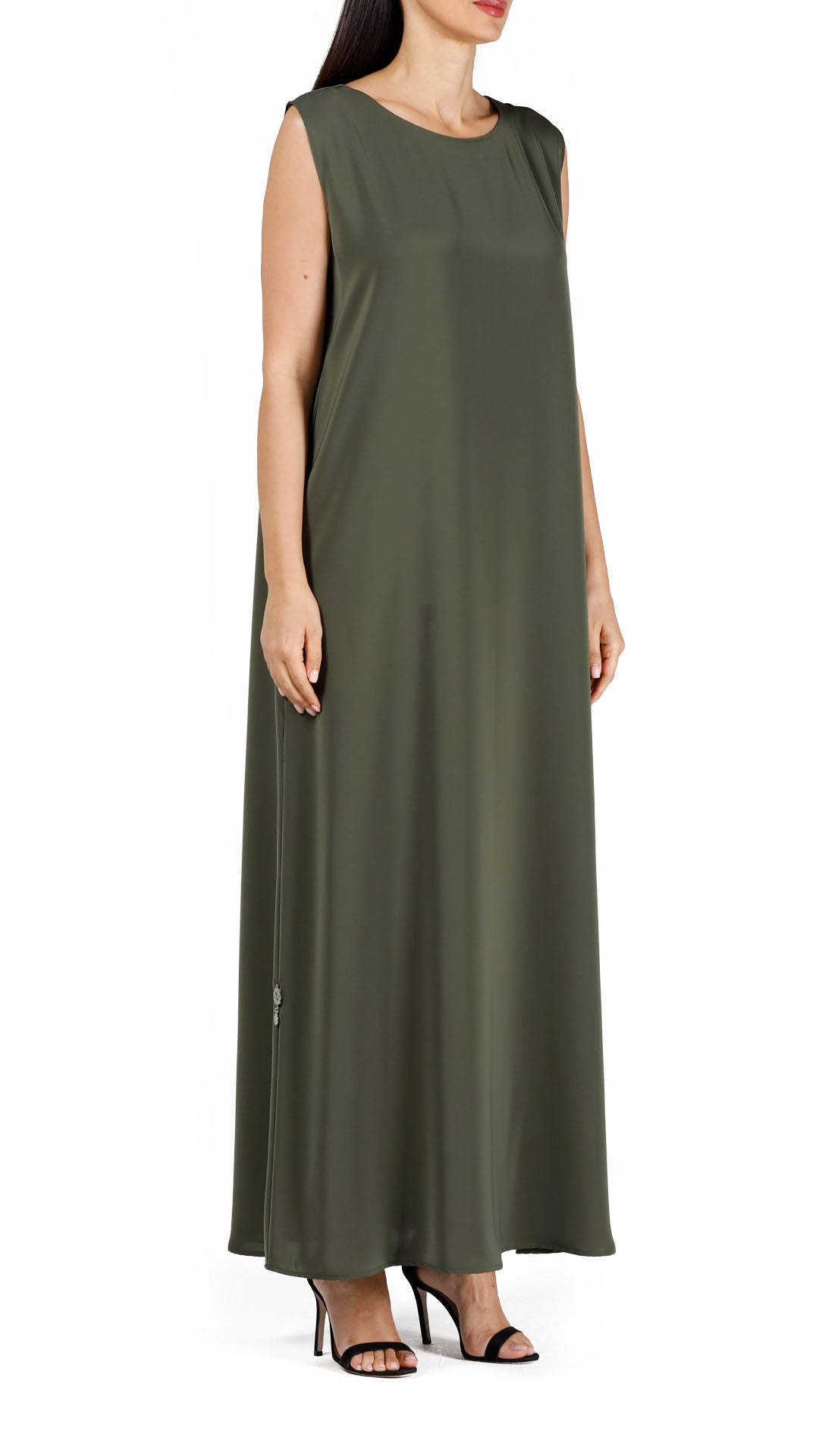 Louzan inner abaya olive  green sada