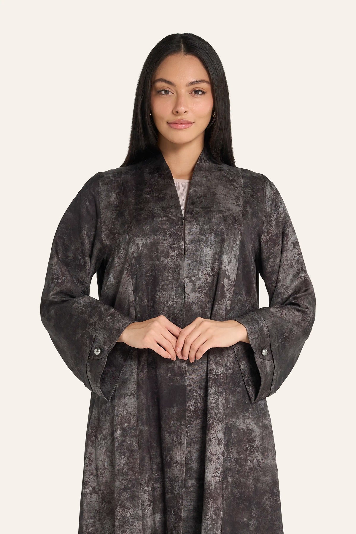 Louzan Tie-Dye Tencel Abaya | Relaxed Silhouette Metal Buttons