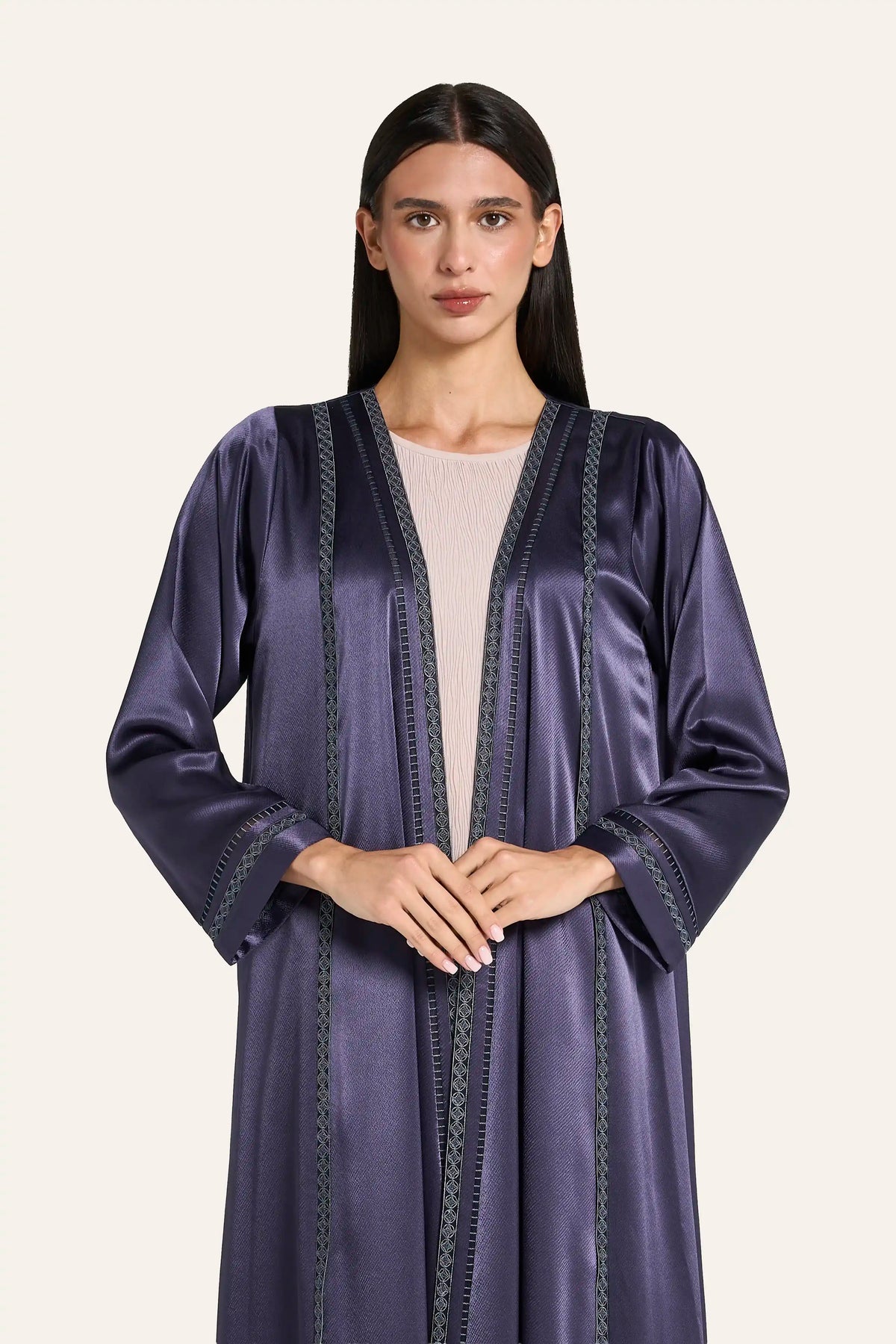 Louzan Coloured Abaya DF117 Navy – 1