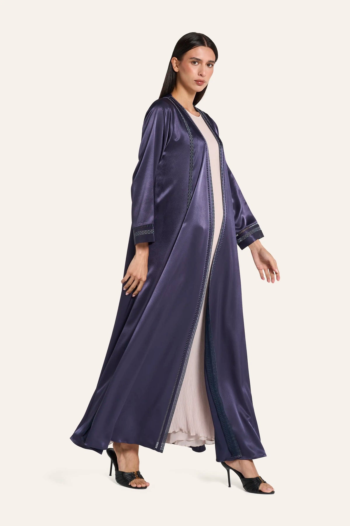 Louzan Coloured Abaya DF117 Navy – 3
