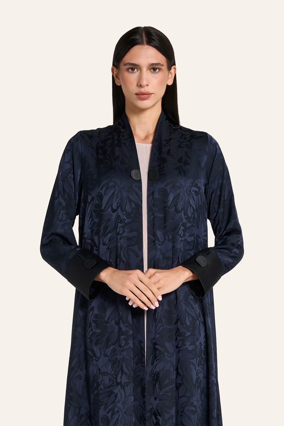 Louzan Coloured Abaya DF119 Navy – 1