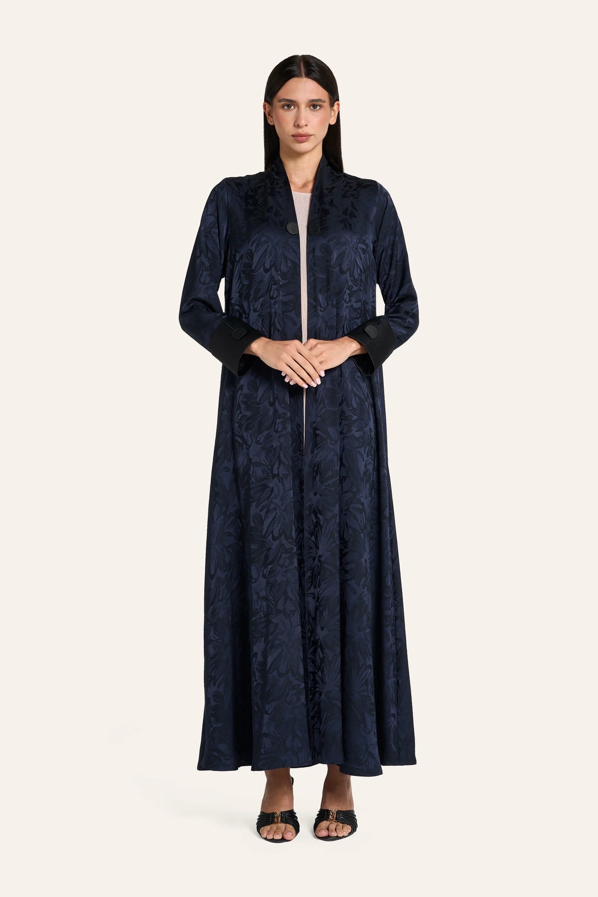 Louzan Coloured Abaya DF119 Navy – 2