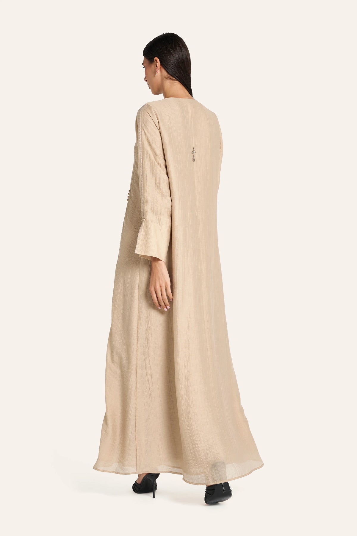 Louzan Coloured Abaya DF126 Beige – 4