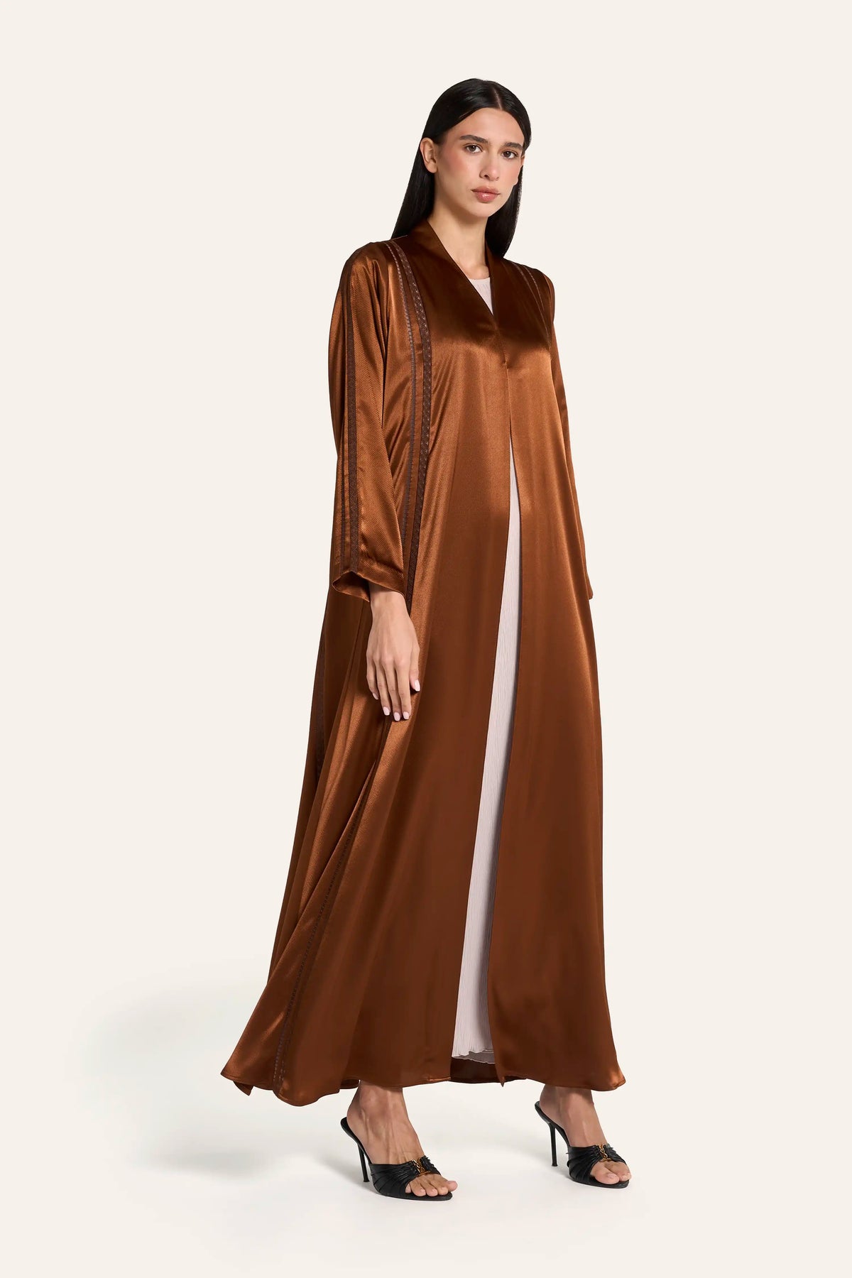 Louzan Coloured Abaya DF127 Brown – 3
