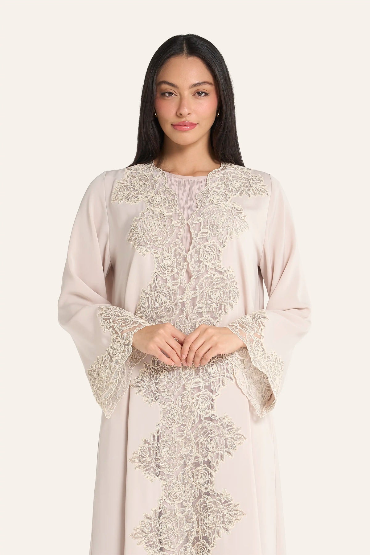 Louzan Nida Abaya | Floral Dori Embroidery — Artisanal Elegance