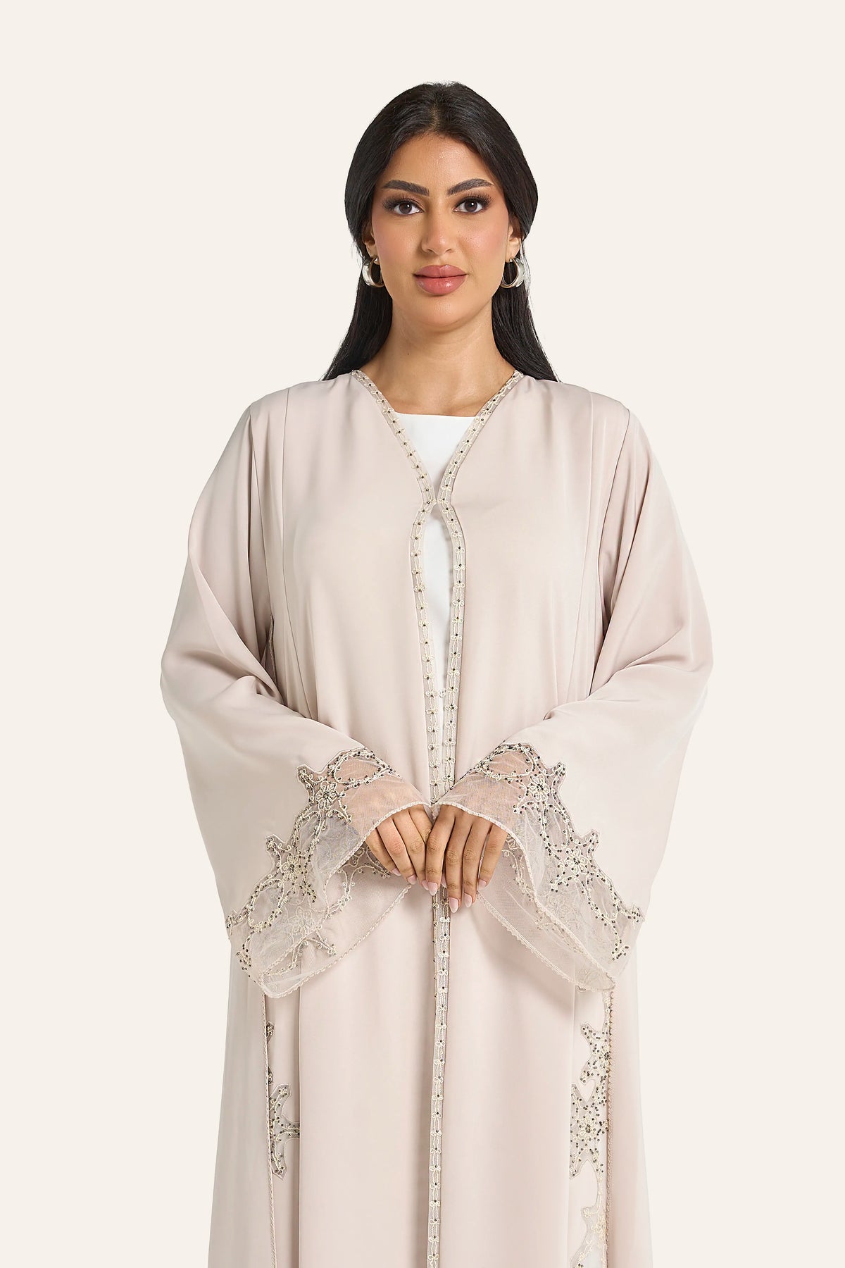 Baroque Star Abaya – Powder Pink