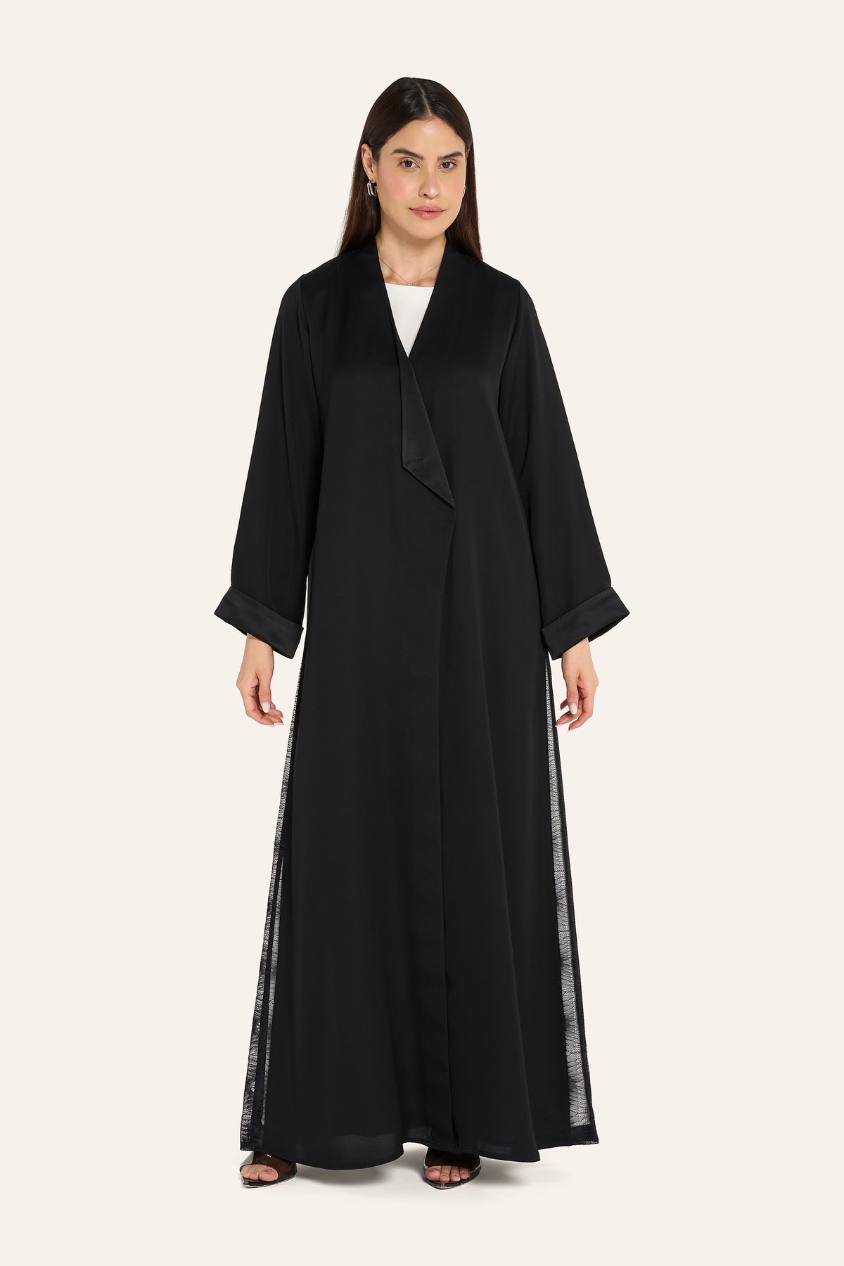 Gassa Sada Nida and Dantel lace Abaya DF93