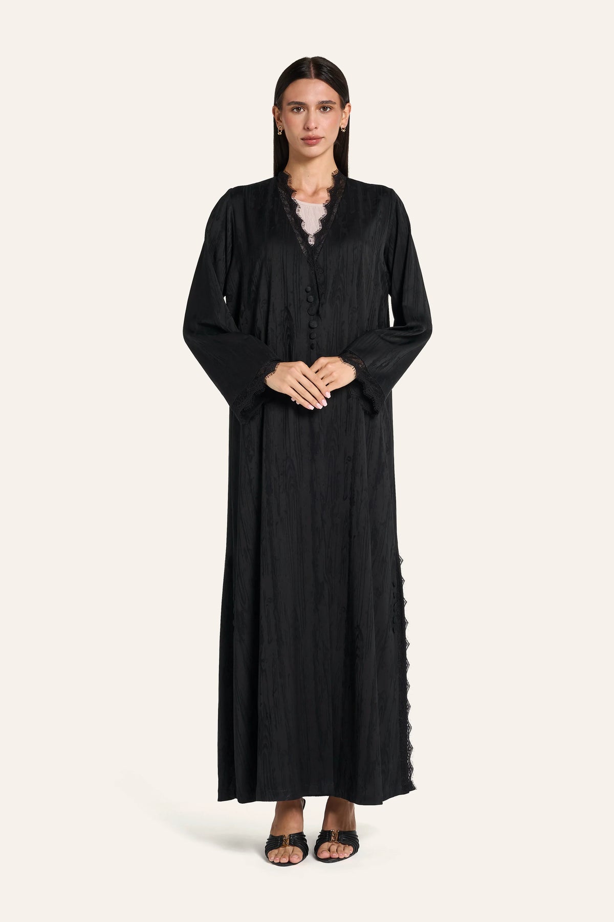 Louzan Classic Abaya DF121 Black – 2