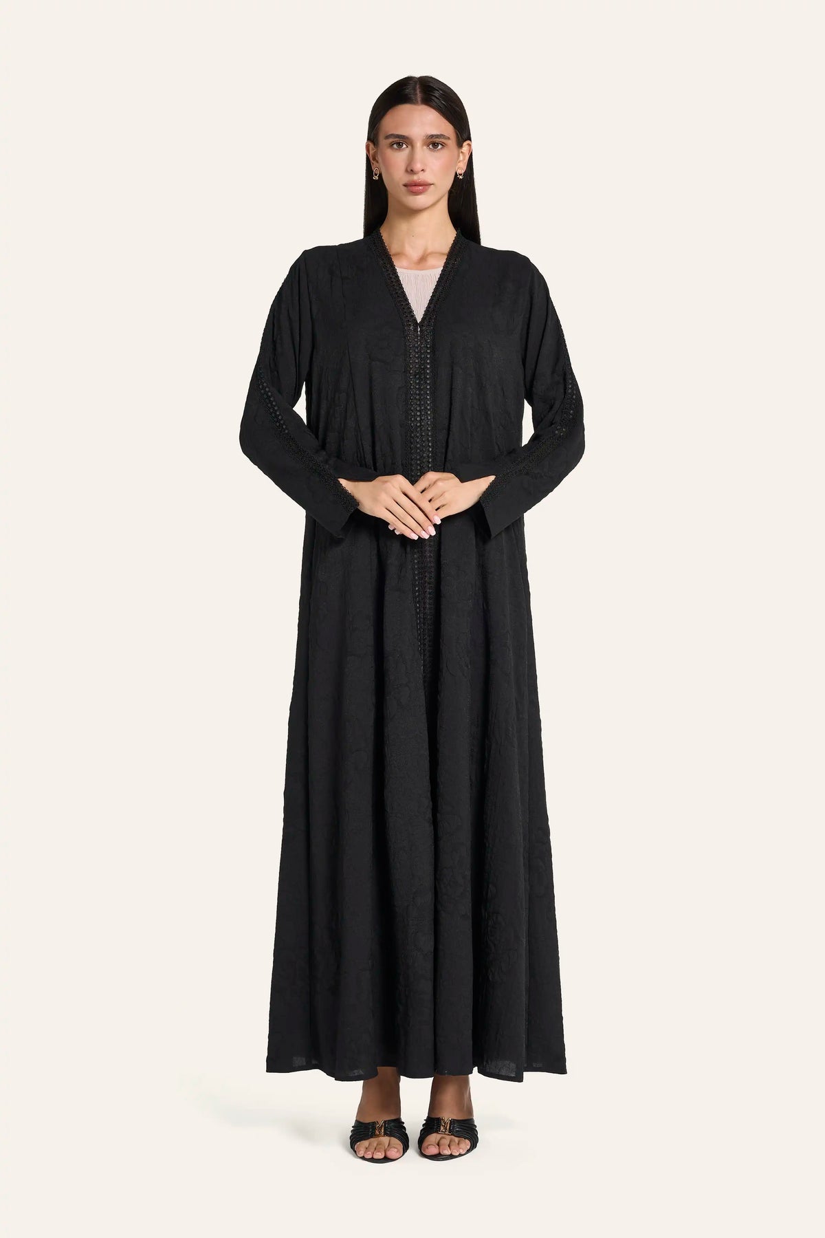 Louzan Classic Abaya DF122 Black – 2