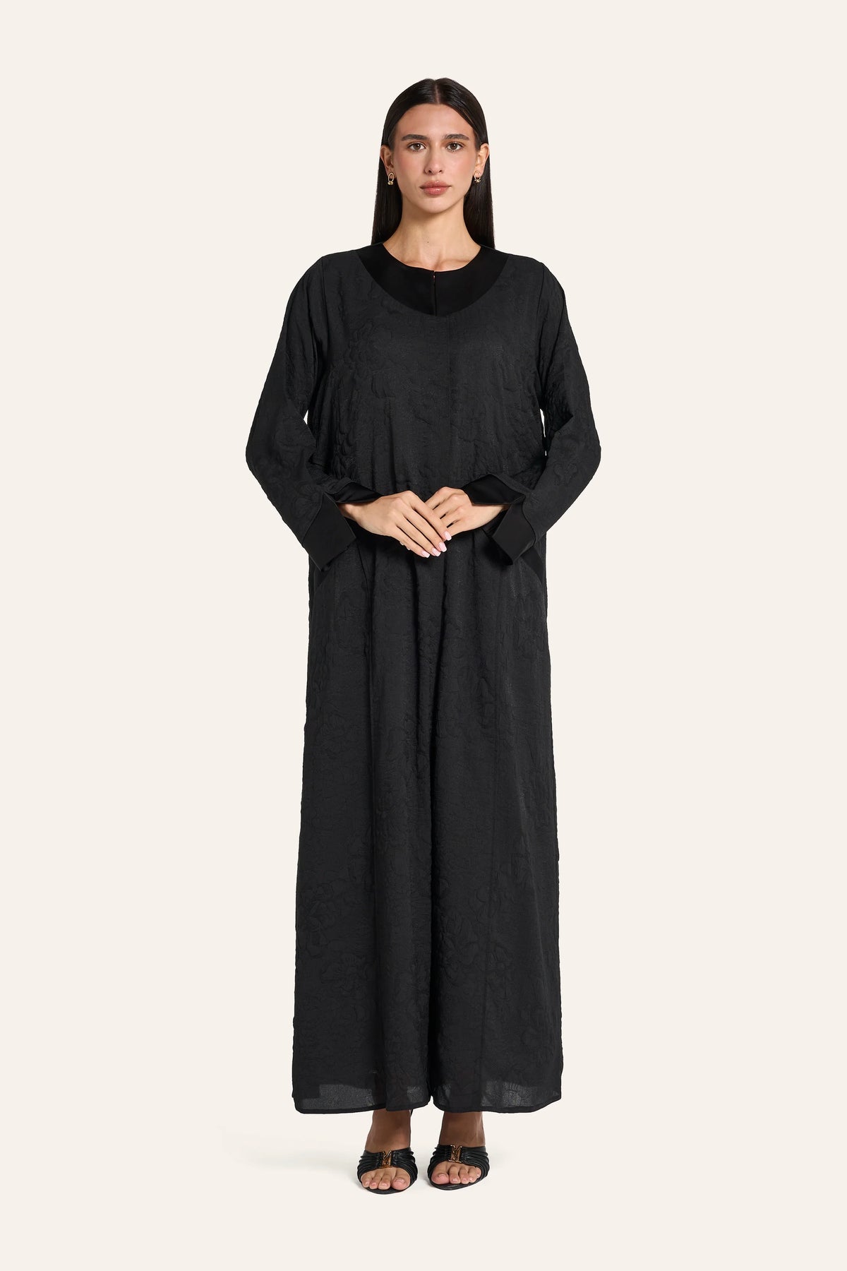 Louzan Classic Abaya DF123 Black – 2