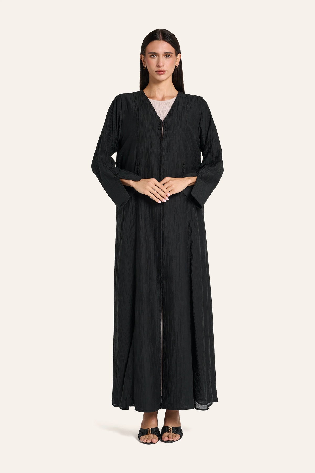 Louzan Classic Abaya DF125 Black – 2