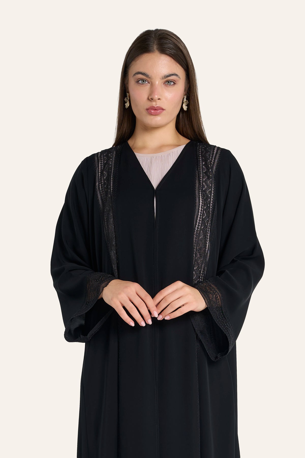 Louzan Nida Lace Abaya LN2323-OD