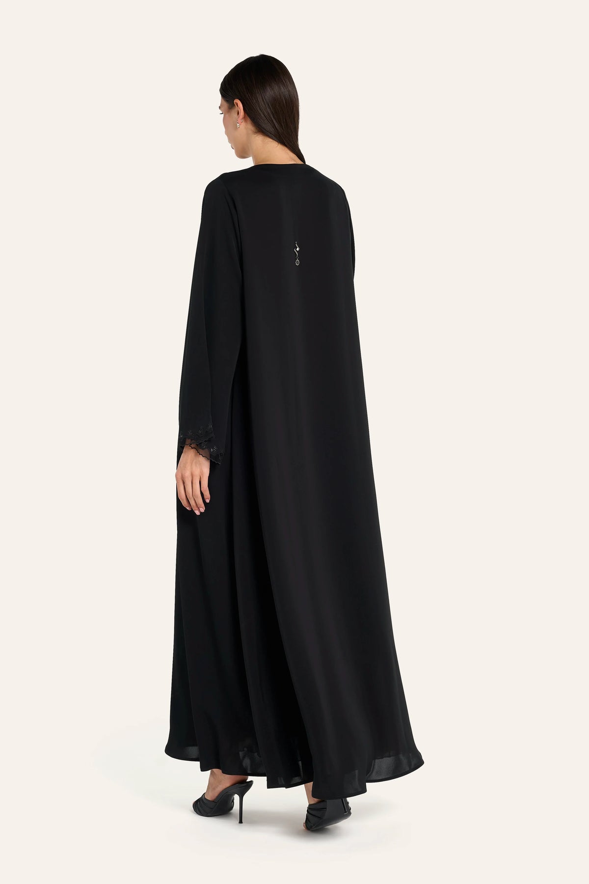 Louzan Floral Tatreez Abaya - Black - Image 4