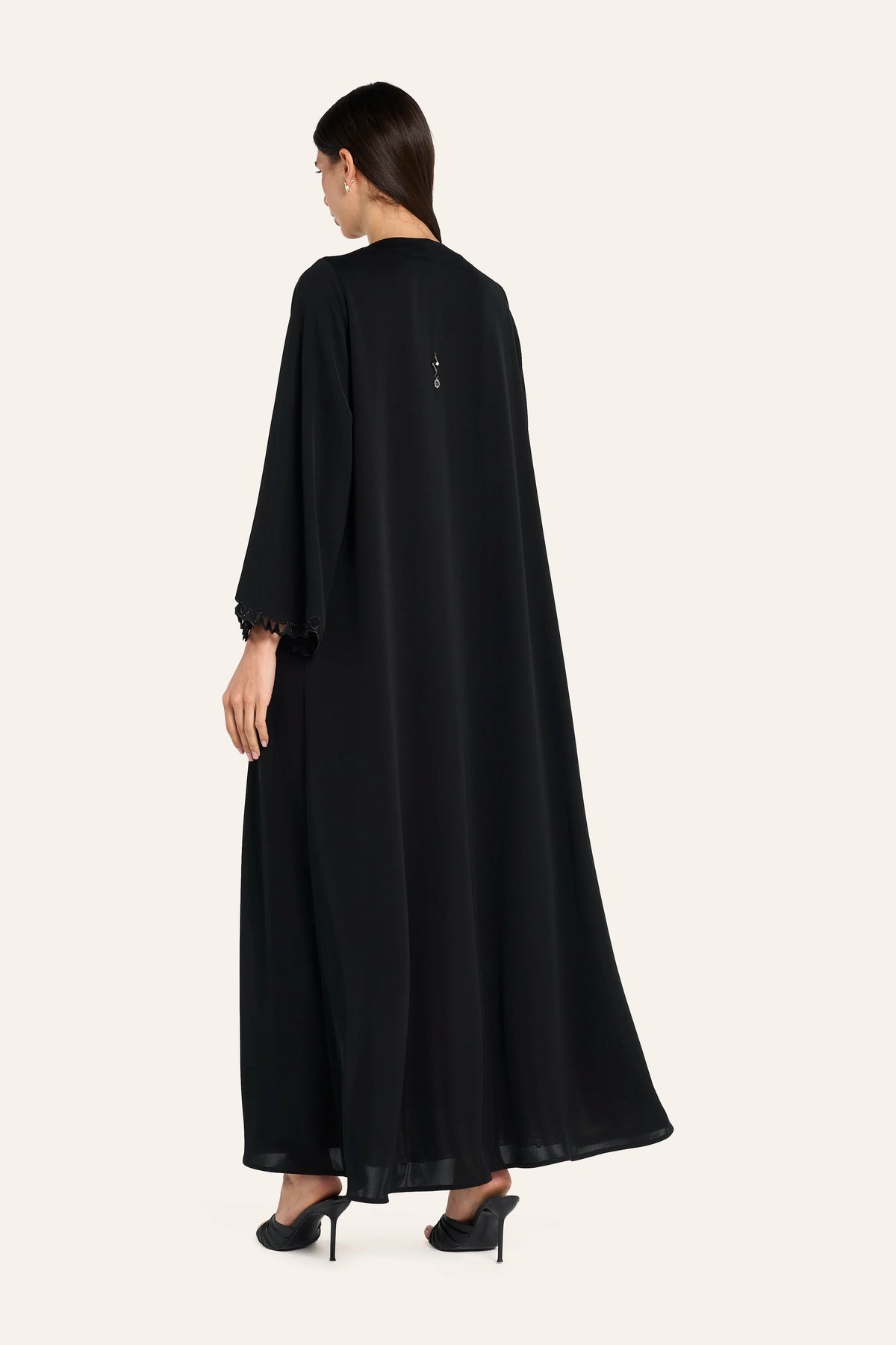 Louzan Scalloped Dori Abaya - Black - Image 4