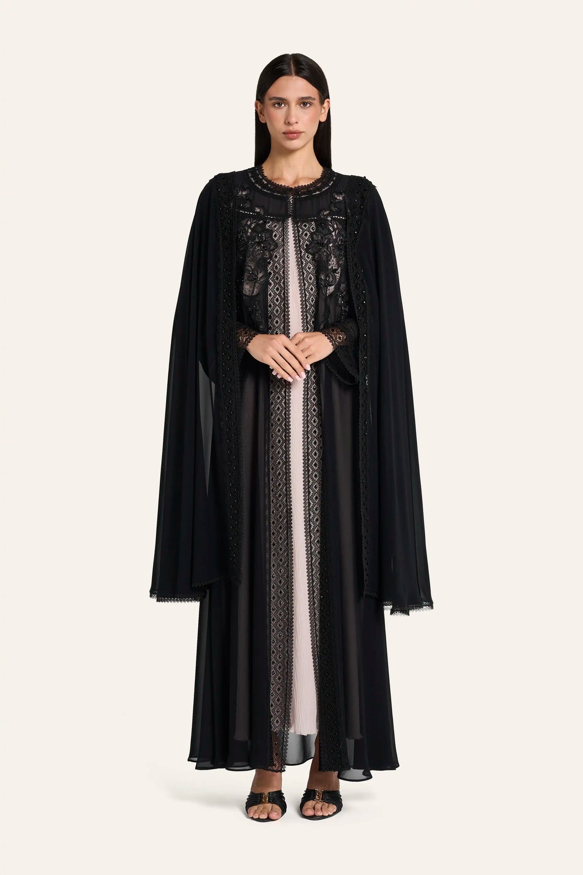 Louzan Wedding Abaya LN2653 Black – 2