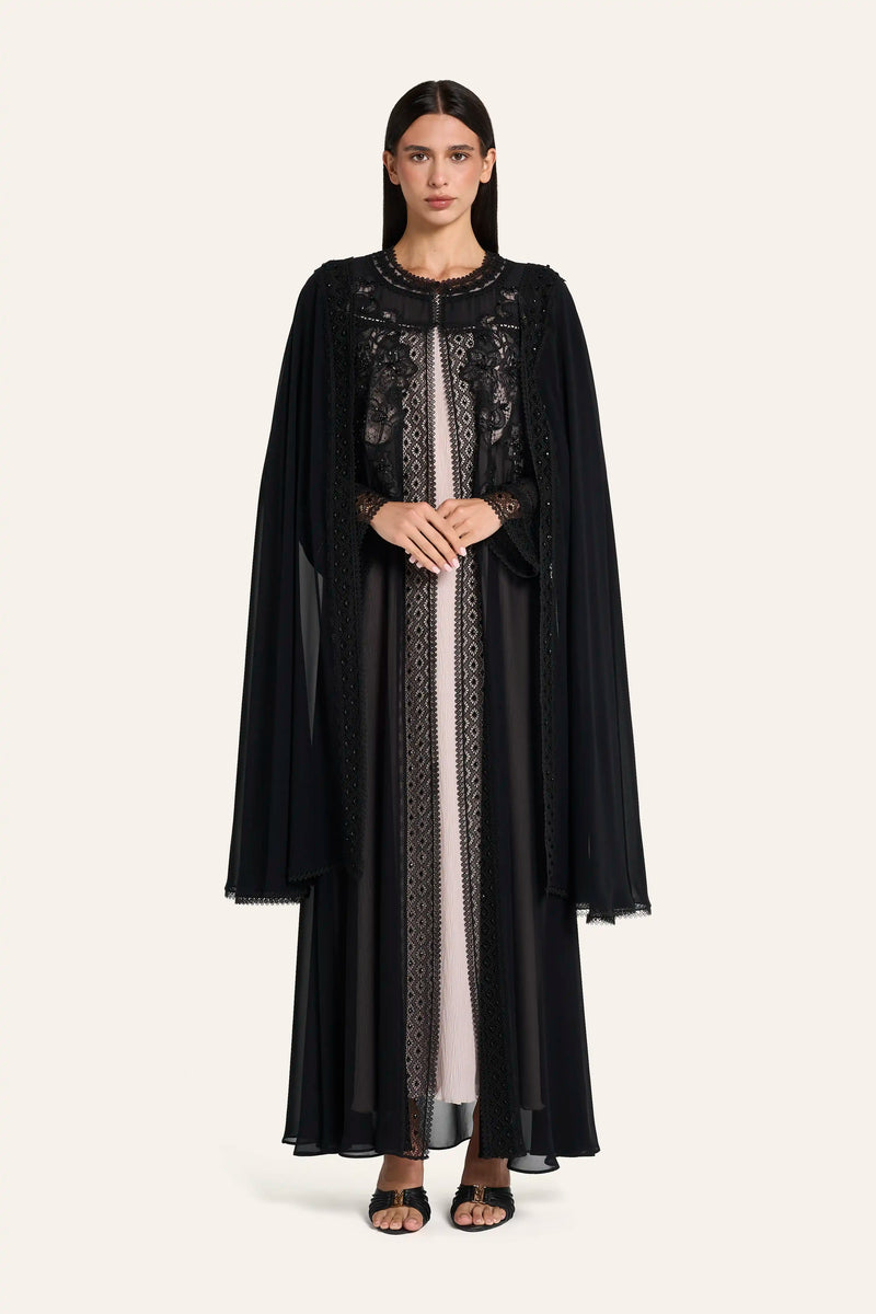 Louzan Wedding Abaya LN2653 Black – 2