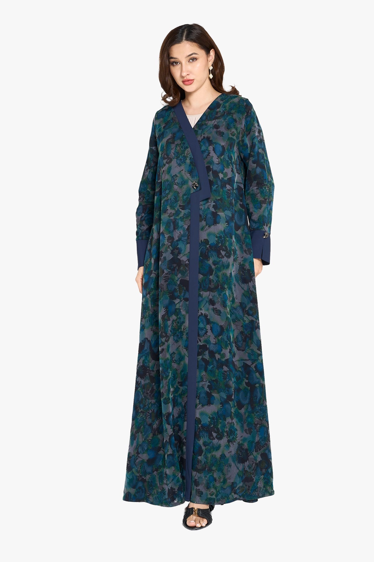 Floral Tie-dye printed soft cupro fabric and colored nida fabric DF75