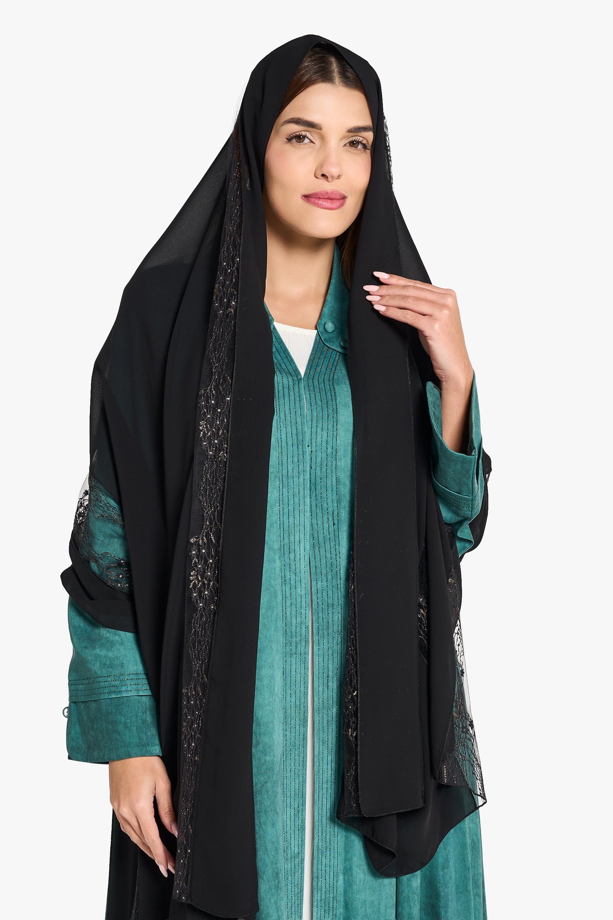 Louzan Embellished Sheila 81 Inches - Black