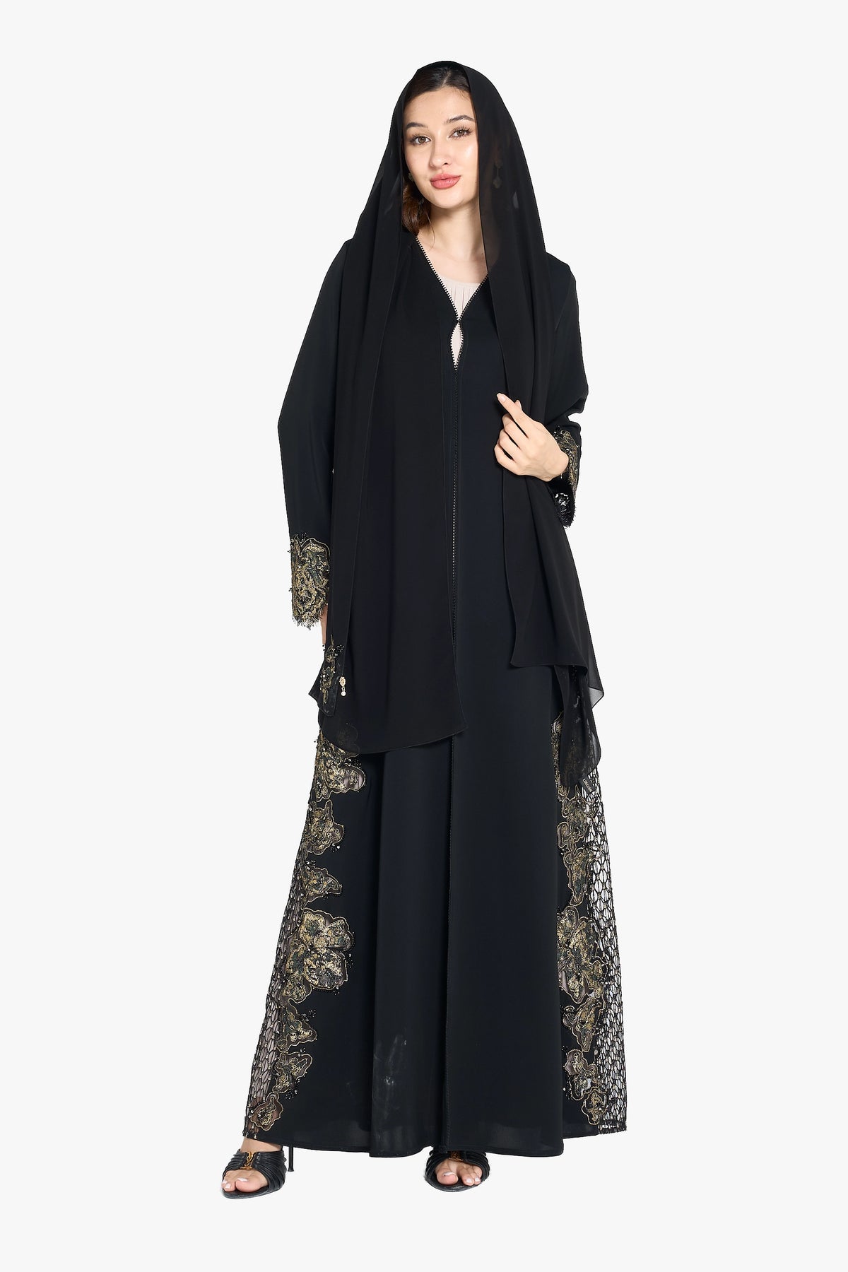 LOUZAN ABAYA NIDA AND FRENCH LACE LN2380