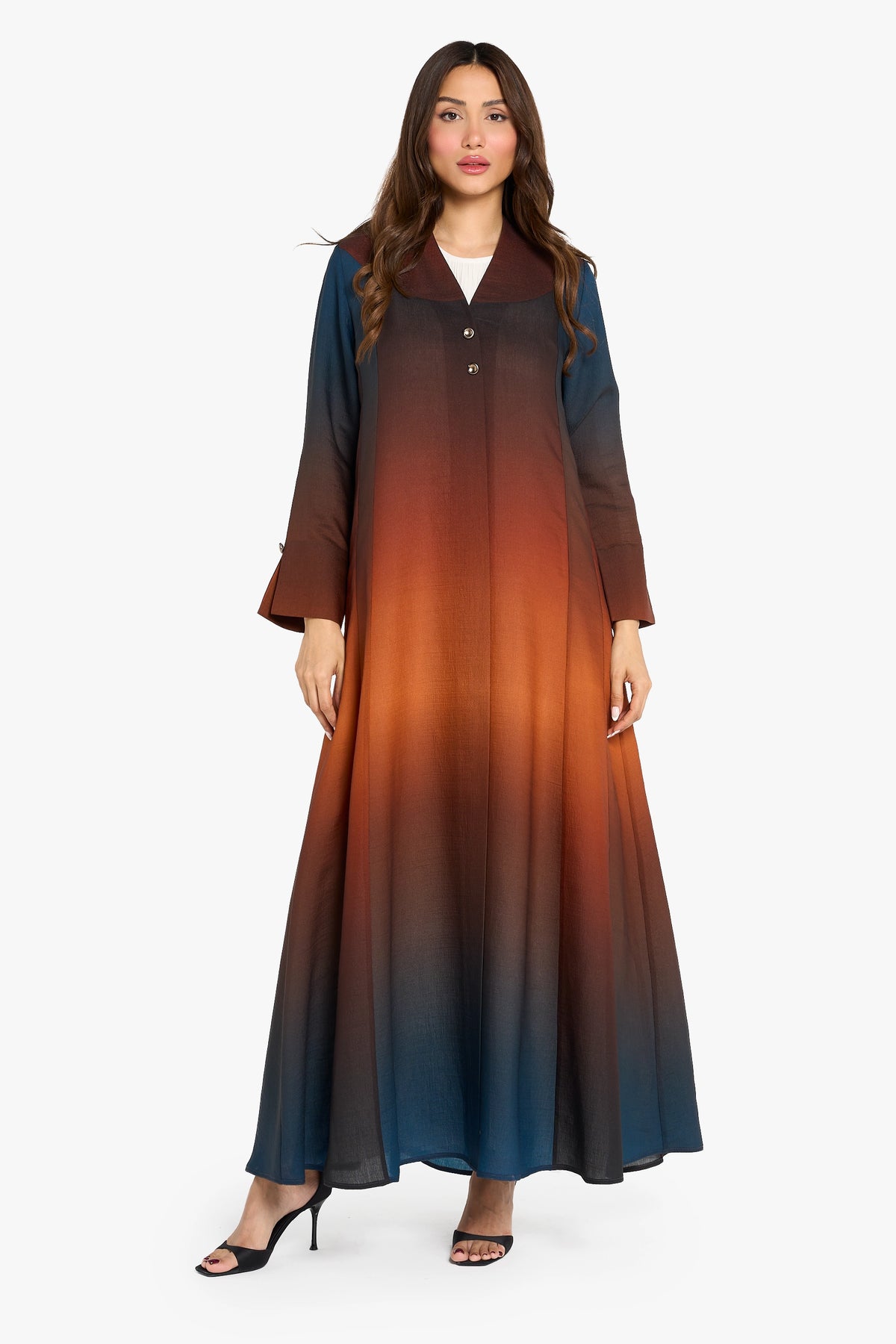 Louzan Abaya Ombre Organza Panel Design – Ombre