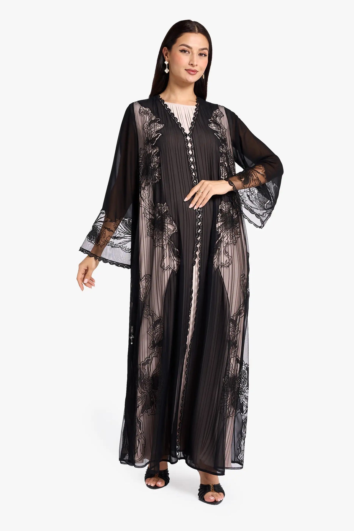 Louzan Wedding Abaya, Beautifully Crafted In Chiffon And Soft Tulle