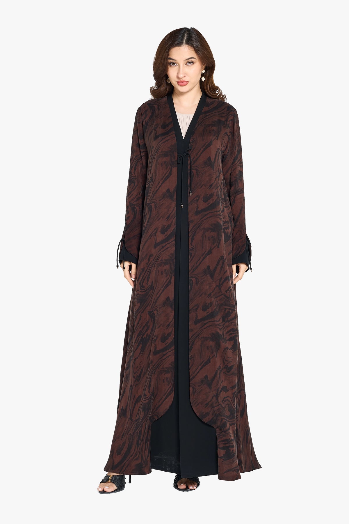 Abstract Tie-dye printed soft cupro fabric and colored nida fabric DF71