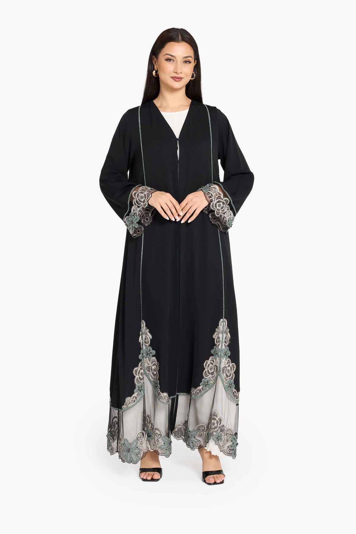 Louzan VIP Embroidered Hem Panel Abaya