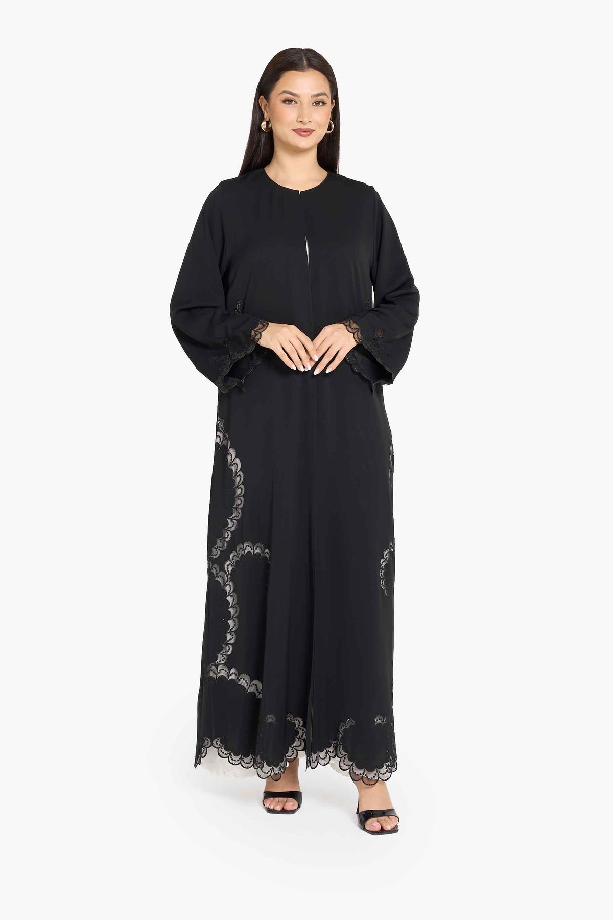 Louzan Lace Hem Detail Abaya