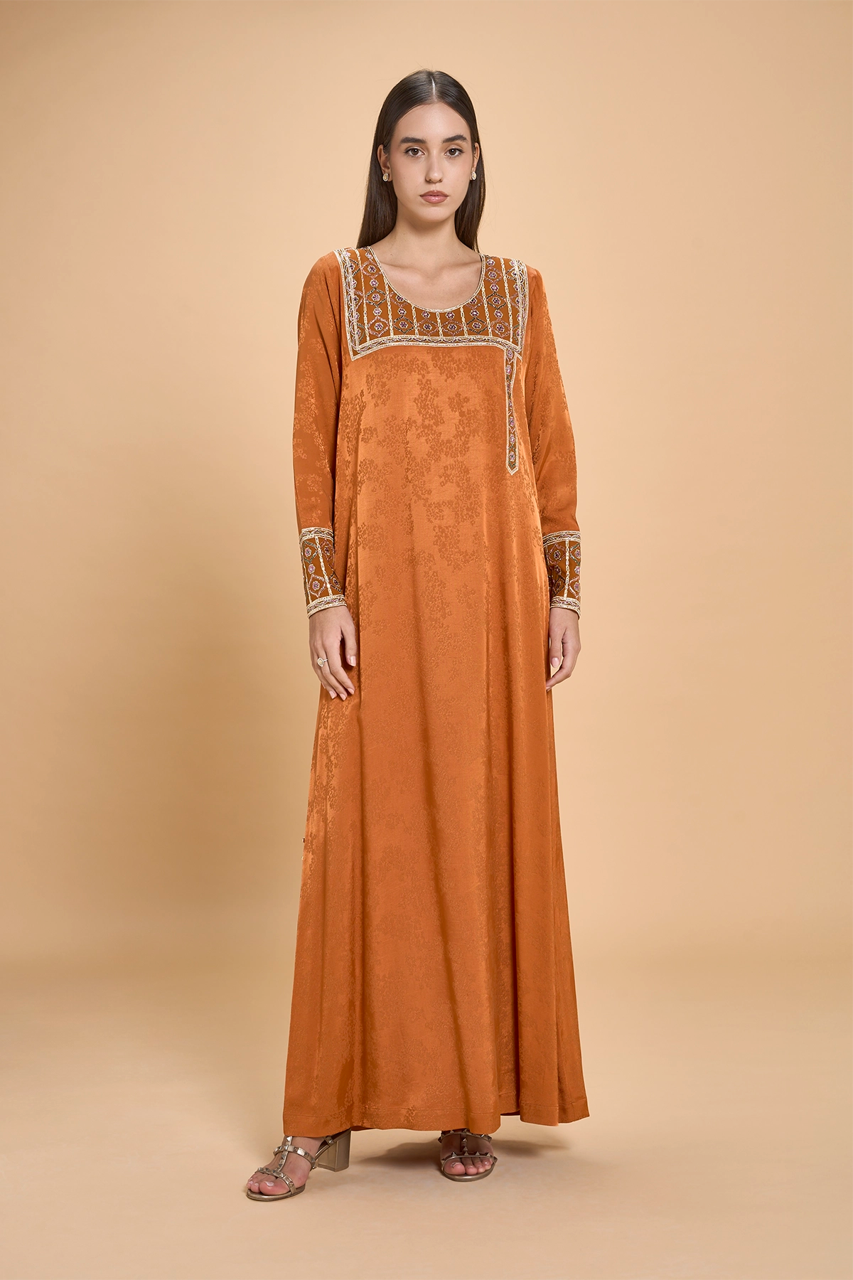 Arabic Style Mukhawar For Daily Wear -Orange