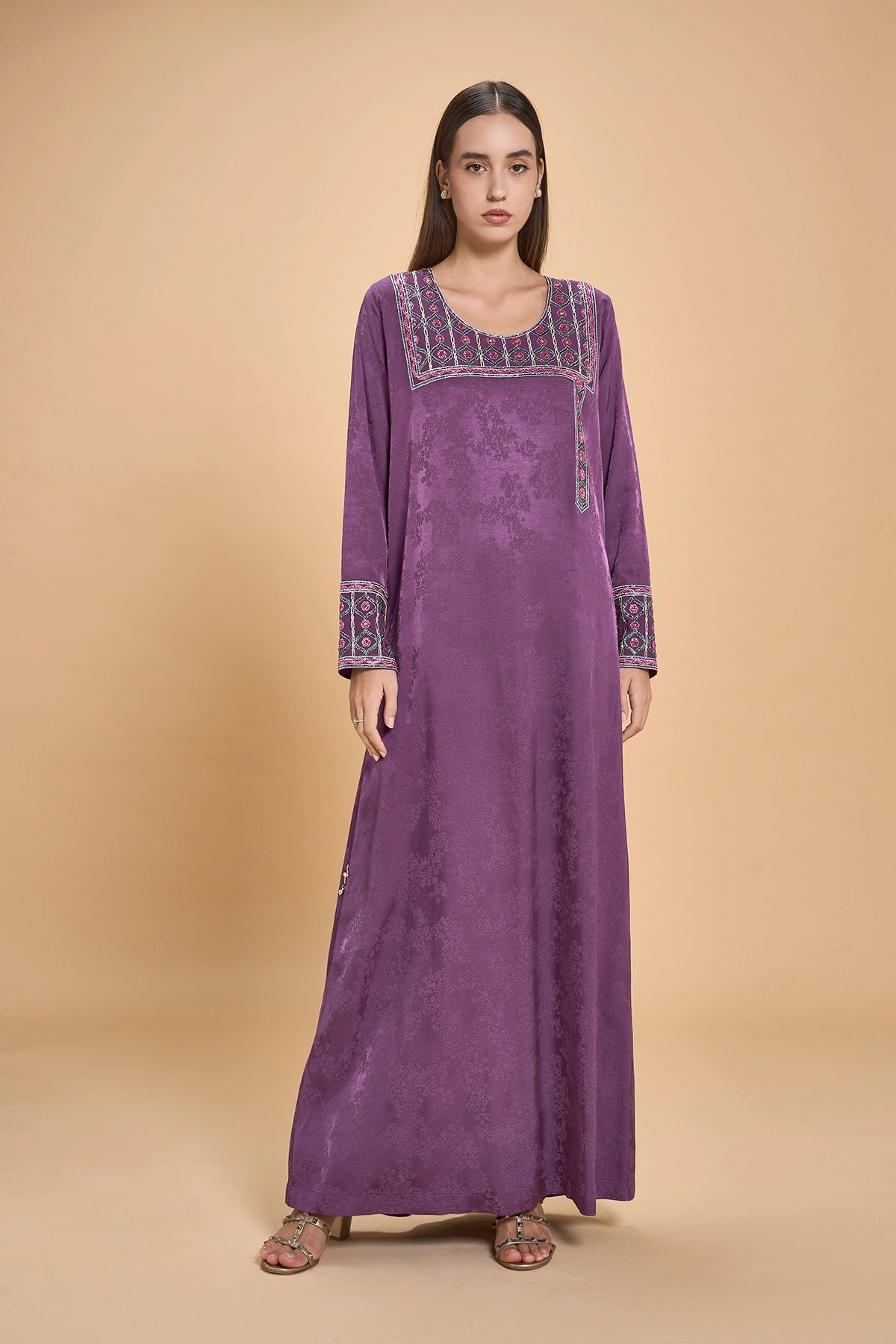 Arabic Style Mukhawar For Daily Wear -Purple