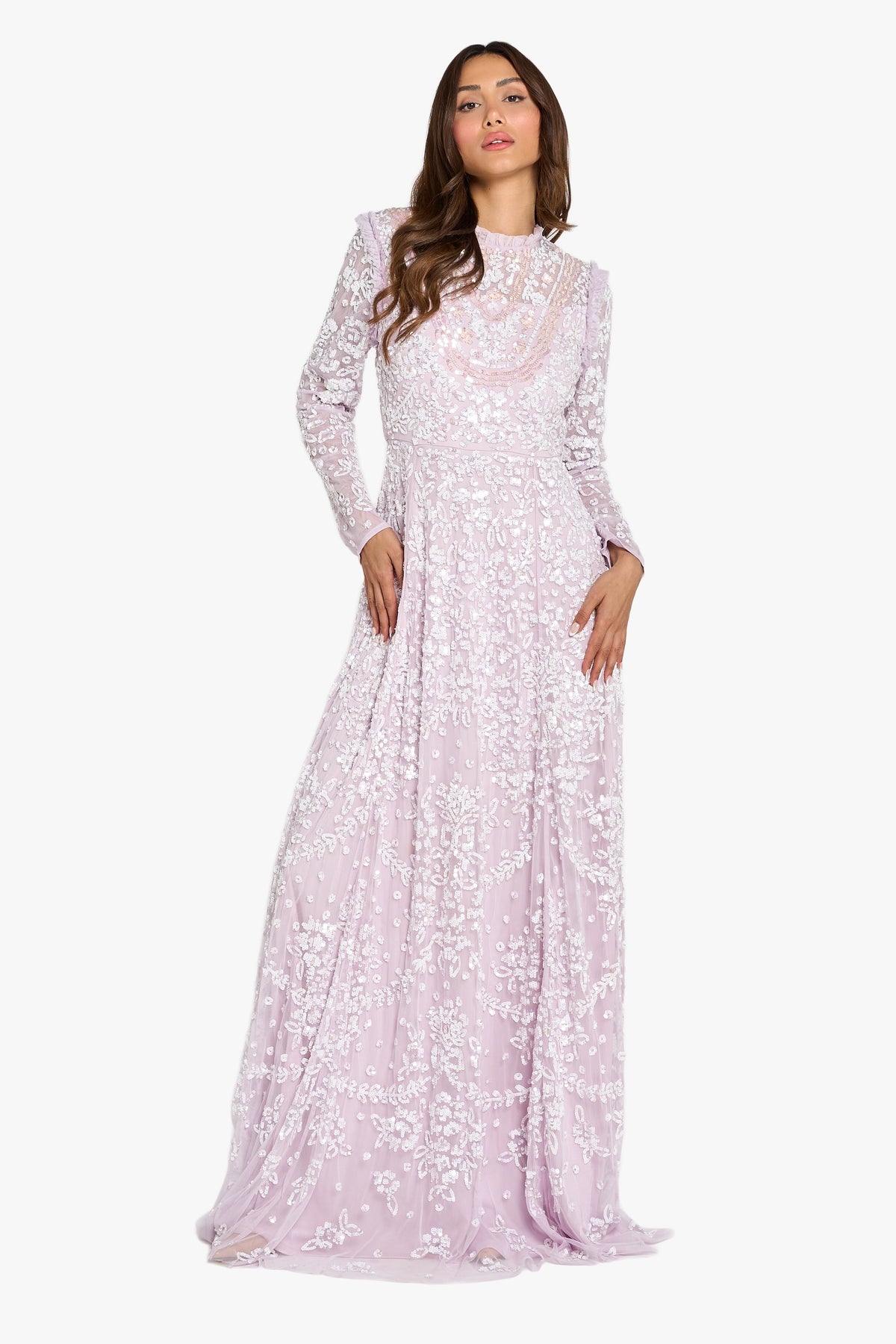 Louzan Party Dress With Sequin Handwork