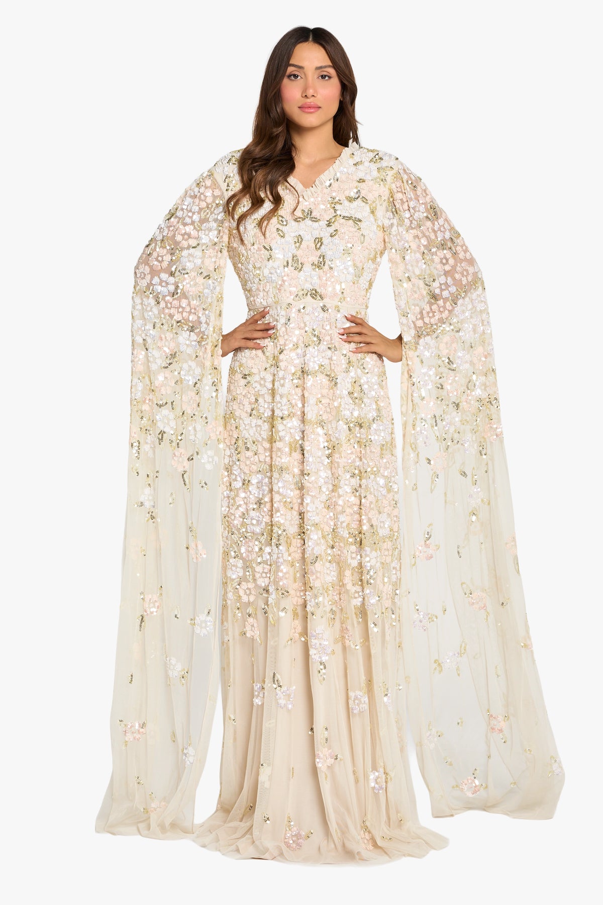 Louzan Party Dress With Sequin Handwork