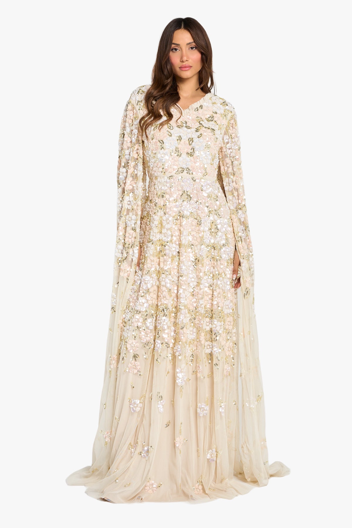 Louzan Party Dress With Sequin Handwork