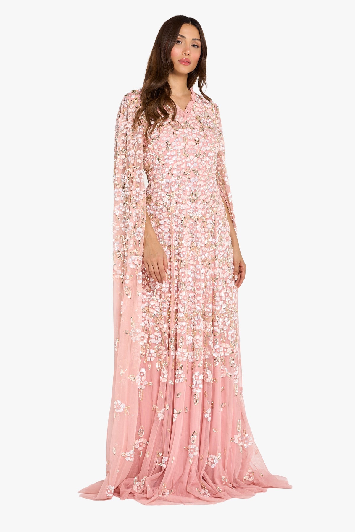 Louzan Party Dress With Sequin Handwork