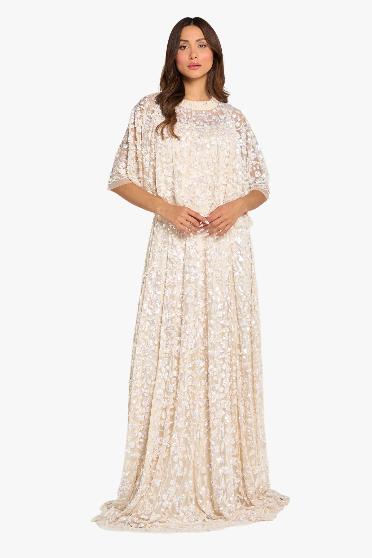 Louzan Party Dress With Sequin Handwork