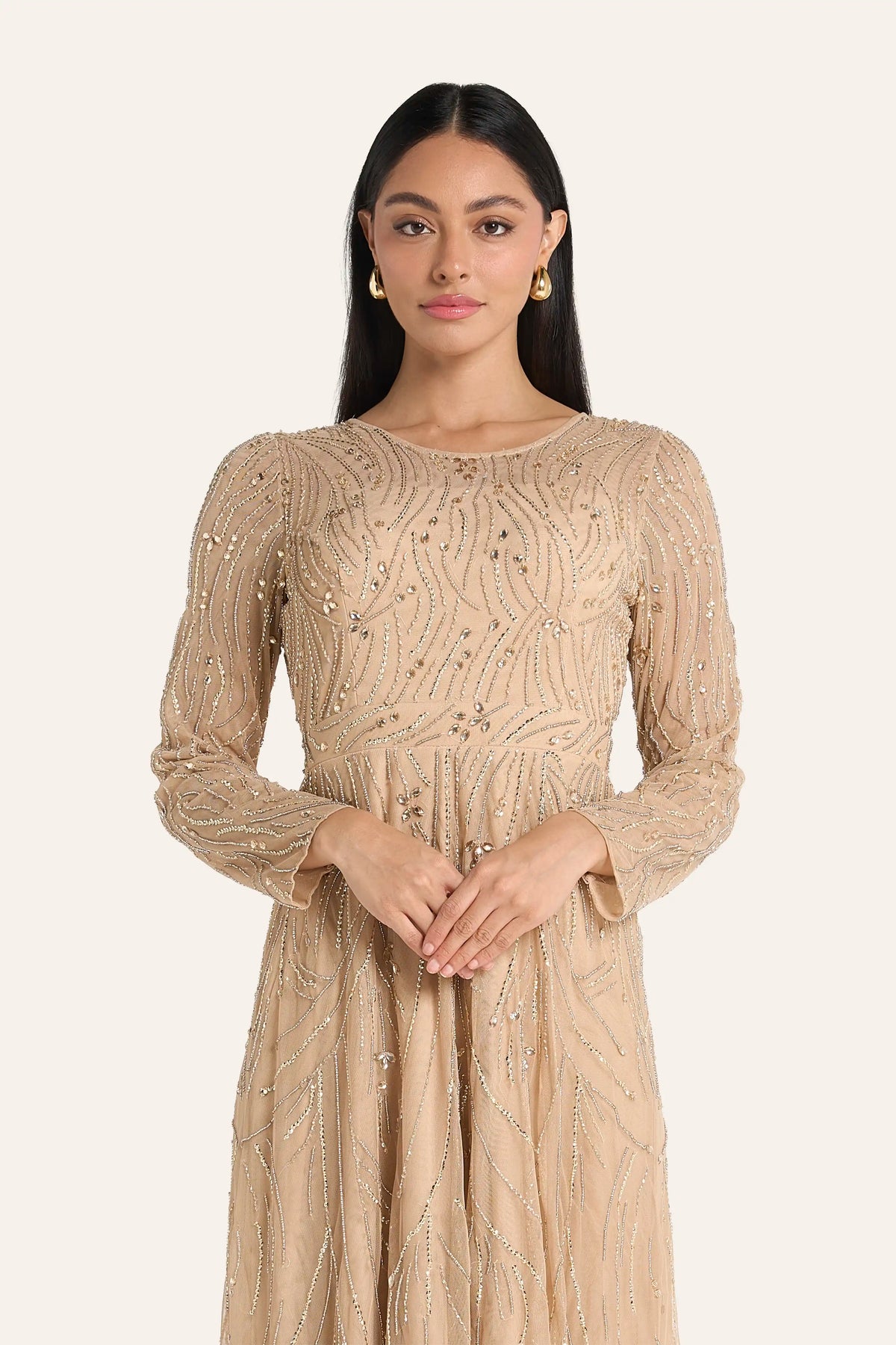 Louzan Sequin Partydress For Occasions  - Gold