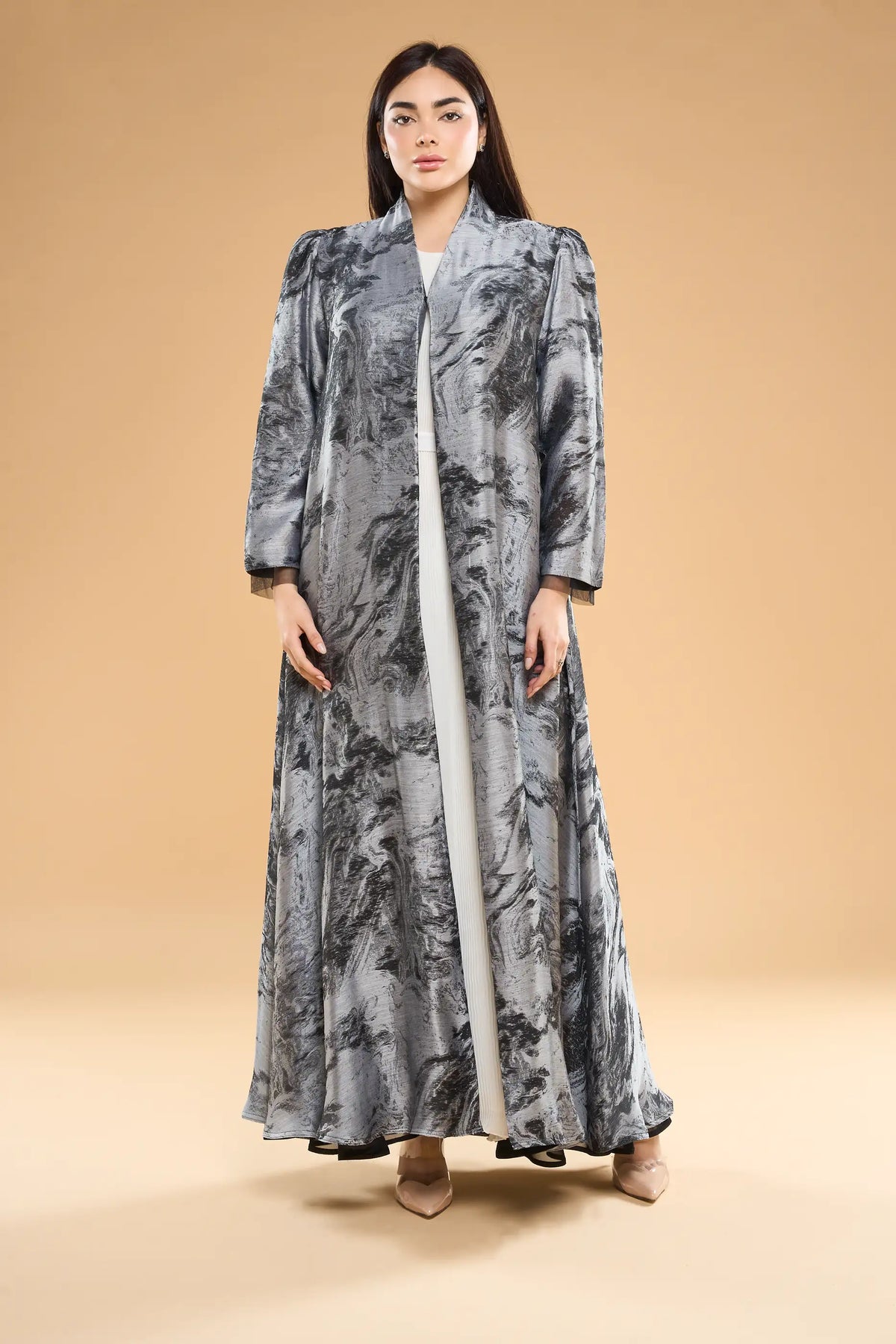Ousha Abstract Printed Abaya - Multicolor