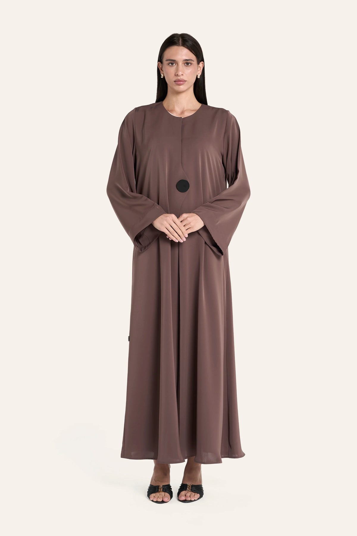 Ousha Overlap Front Abaya - Hazelnut - Image 2