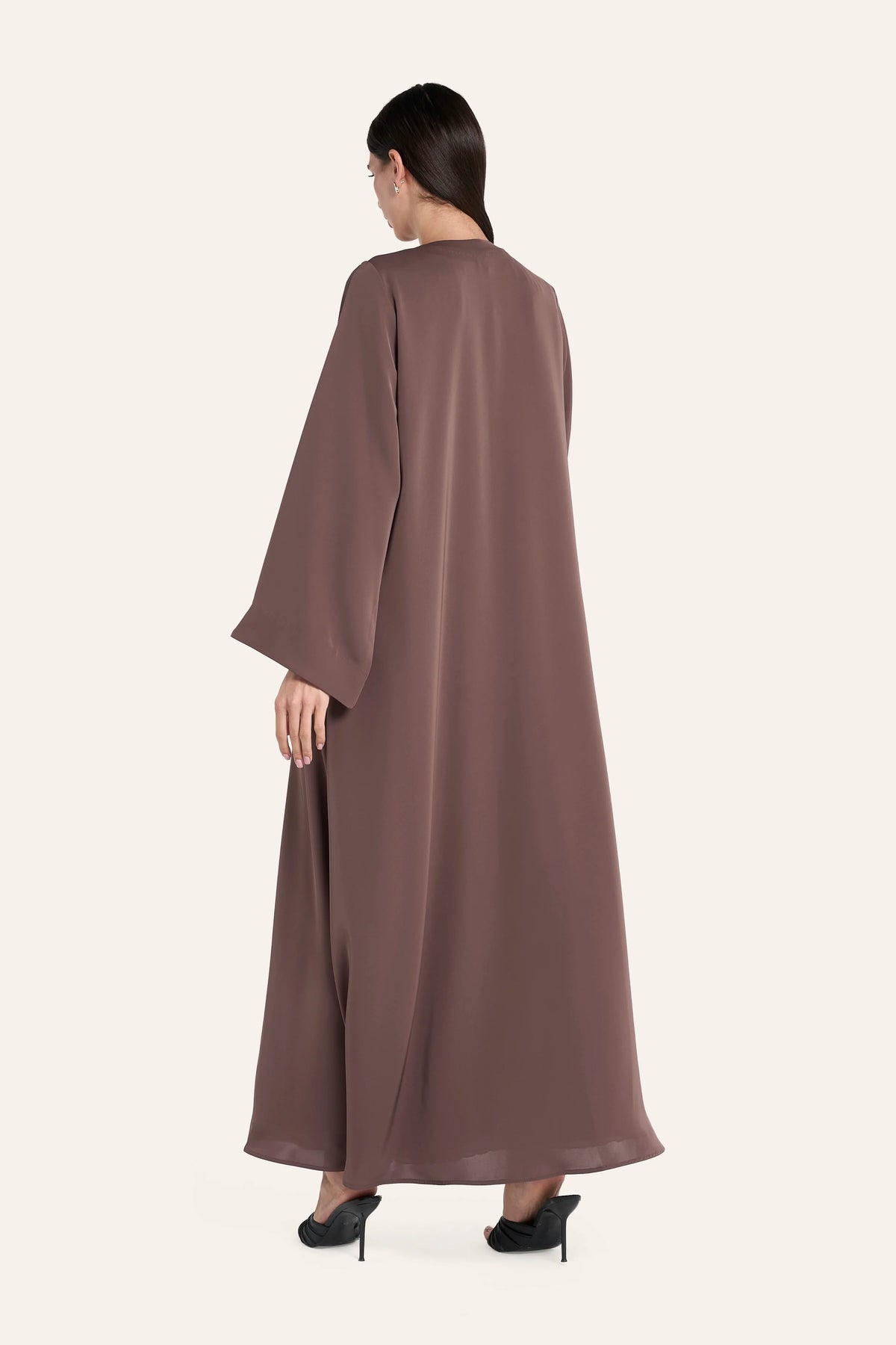 Ousha Overlap Front Abaya - Hazelnut - Image 4