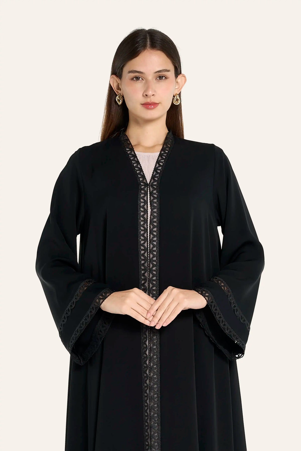 Ousha Dori Embroidery Front Sleeve Nida Abaya