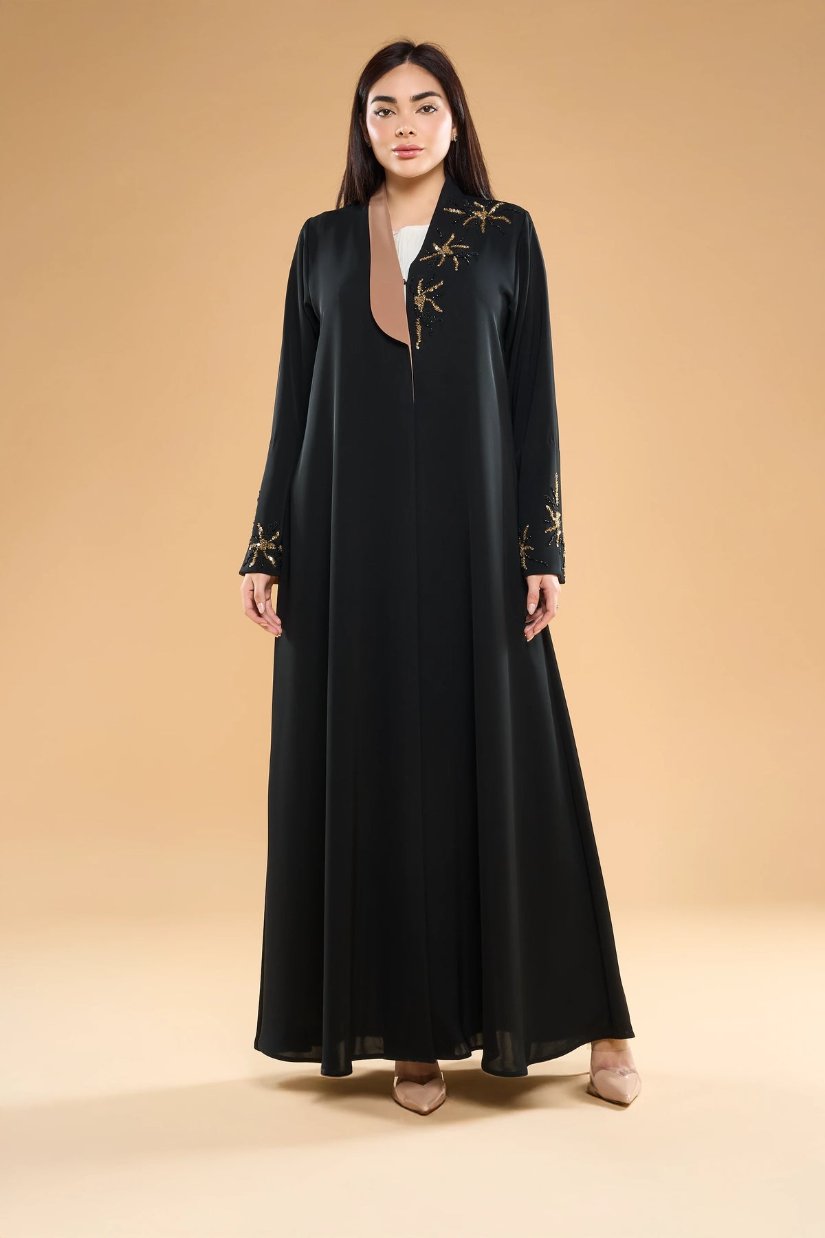 Ousha Botanical Gold Accent Nida Abaya