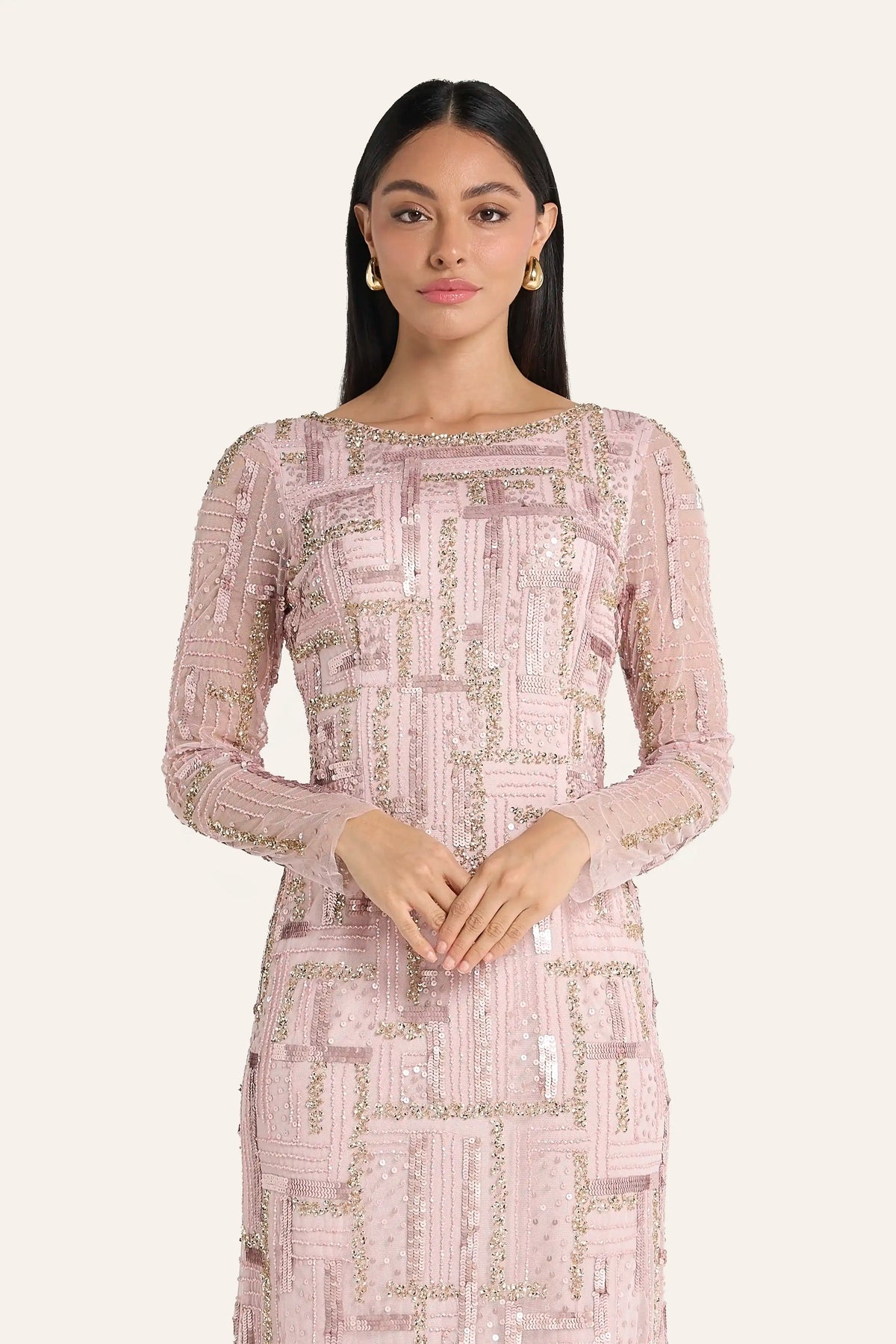 Louzan Sequin Partydress For Occasions  - Blush