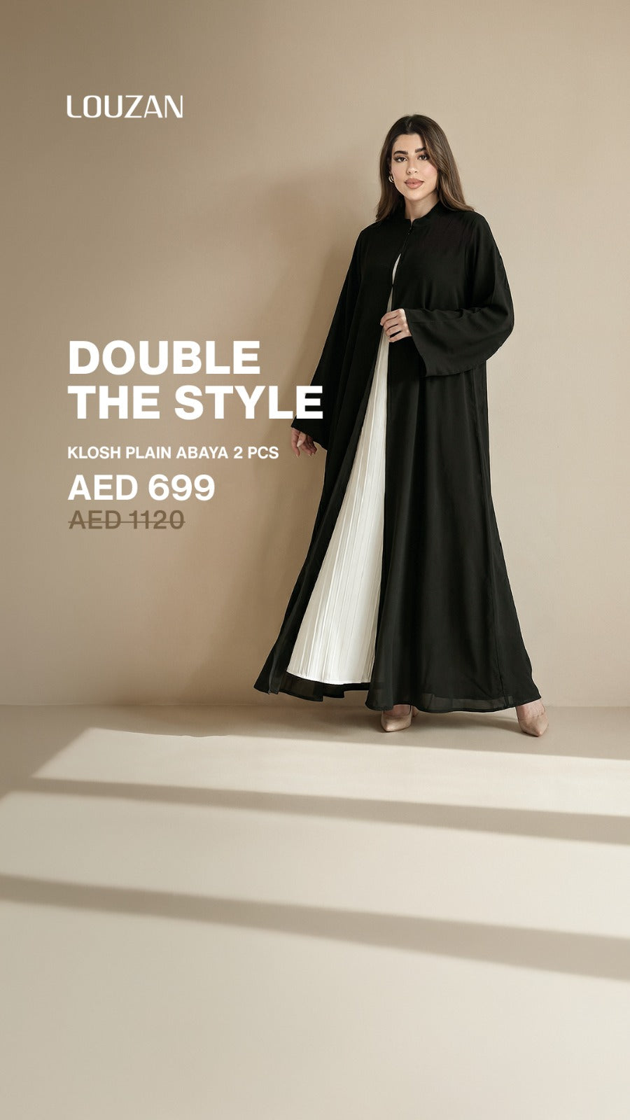 Klosh Plain Two Abaya for 699
